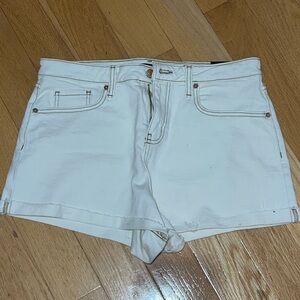Cream and brown trim denim shorts (Never worn)